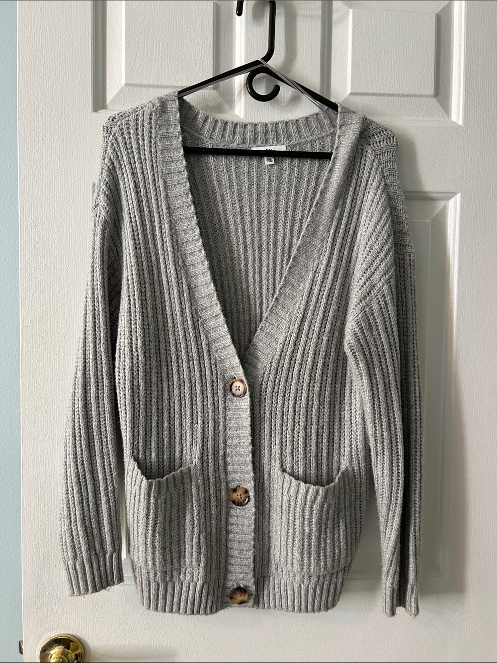BP. Ribbed Button-Front Cardigan in Gray Size XS Like New